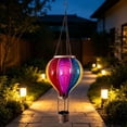 thumbnail image 5 of Rainbow Glass Effect Hot Air Balloon Solar Lantern, Waterproof Hanging Flame Light with Auto On/Off, Outdoor Decor Lamp for Garden Patio Yard Party, 5 of 5
