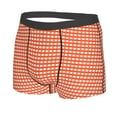 thumbnail image 2 of Kll Orange Gingham Men'S Cotton Boxer Briefs Underwear-Large, 2 of 9