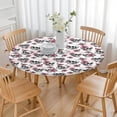 thumbnail image 3 of White Floral Skull Pattern Round Fitted Tablecloth with Elastic Edge,Dining Table Cover Waterproof,Outdoor Round Tablecloth for Camping,Dining,Indoor and Outdoor, 3 of 7