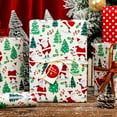 thumbnail image 2 of Christmas Wrapping Paper Roll - Skating Santa and Trees & Red Polka Dot Reversible Gift Wrap Design for Christmas, New Year Celebration, Holiday - Mini Roll - 17 Inch x 33 Feet, 2 of 12