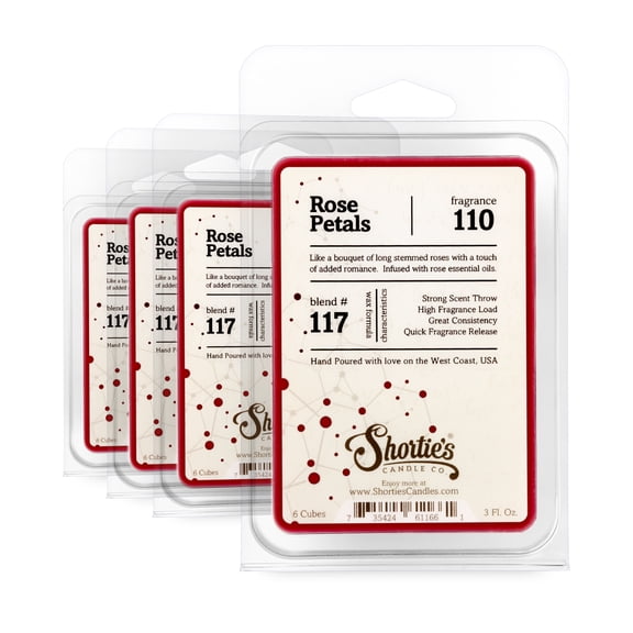 Rose Petals Wax Melts Bulk Pack - Highly Scented   Natural Oils - Shortie's Candle Company