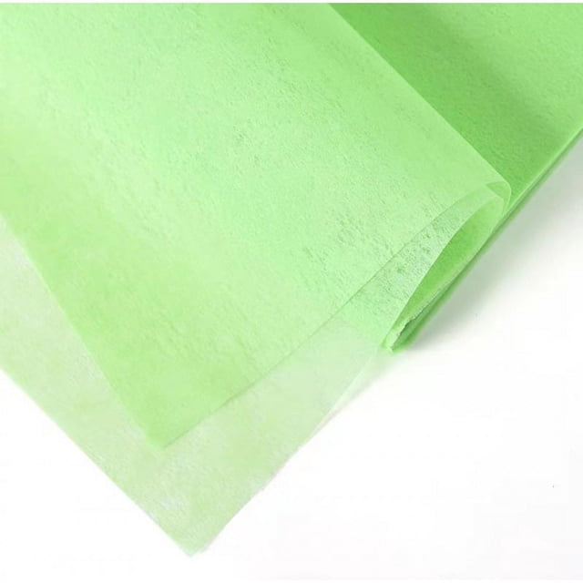 Nvzi cotton paper single color semi transparent non-woven fabric lining paper, bouquet hand held paper, pleated paper 50 * 50cm (bean green)