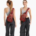 thumbnail image 6 of Sling Backpack,Red Christmas Tree Pattern Crossbody Bag with Water Bottle Holder,Waterproof Sling Bag for Men/Women with Chest Phone Holder for Hiking,Travel, 6 of 6