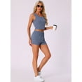 thumbnail image 3 of DARING DIVA Ribbed Knit Loungewear Sleepwear 2 Piece Tank Top S Blue, 3 of 6