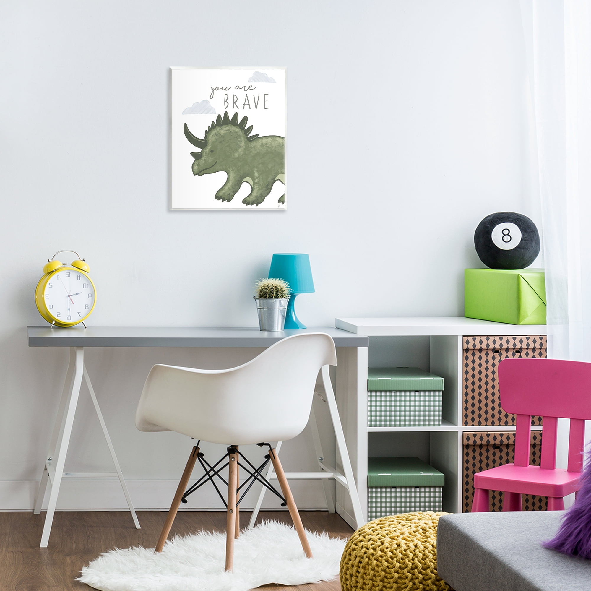 Stupell Industries You Are Brave Dinosaur Wall Plaque Art, design by Elizabeth Tyndall