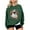 Army Green, variant on Women's Halloween Sweatshirts Holiday Novelty Ghost Print Graphic Pullover Tops Teen Girl Long Sleeve Crewneck Sweatshirt Army Green M