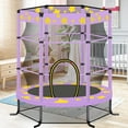 thumbnail image 5 of JOYFULIN Trampoline for Kids, 55'' Mini Trampoline for Toddlers with Enclosure Net and No-Gap Design, 4.5FT Indoor/Outdoor Kids Round Trampoline Gifts for Ages 1-8, 5 of 7