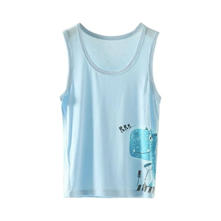 

KDFJPTH Kids Boys Girls Dance Tank Racerback Crop Tank Cartoon Prints Sleeveless Sports Dance Ballet Gymnastics Dancewear Toddler Tops