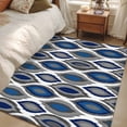 thumbnail image 4 of Navy Blue Black Geometric Area Rugs 3'x5', Washable Small Throw Rugs for Living Room Bedroom, Abstract Art Diamond Modern Indoor Outdoor Rug Non-Slip Low Pile Carpet Runner Reversible Floor Mats, 4 of 8
