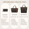thumbnail image 2 of Expandable Travel Duffle Bag with Toiletry Bag, Weekender Bag Carry on Overnight Bag with Wet Pocket for Women Men, Business Trips Sports Gym Bag Hospital Mom Tote Bag for Labor and Delivery, Black, 2 of 7