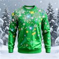 thumbnail image 5 of RUTAYY Boys Crewneck Sweatshirt Christmas Snowflake Graphic Long Sleeve Loose Fit Holiday Tops Festive Casual Sportswear, Green, 5 of 5