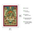 thumbnail image 2 of Green Tara Savior from the Eight Dangers - Buddhist Deity - Vintage Tibetan Thangka Buddhist Painting - Tibet, 13th Century - Fine Art Rolled Canvas Print 27in x 40in, 2 of 4