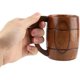 thumbnail image 5 of Jarra de cerveza de madera, jarra de cerveza de madera natural, jarra de café, taza para beber de gran capacidad, jarra clásica con asa de madera, regalo de boda, 5 of 5