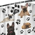 thumbnail image 3 of French Bulldog Footprint Shower Curtain 36"x72" ,Bathroom Decorative Shower Curtains Set with 12 Hooks,Modern Waterproof Washable Shower Curtain, 3 of 6