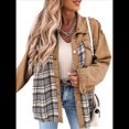 thumbnail image 3 of Chaqueta Vaquera Estilo Boyfriend, Informal, de Larga, con Botones y Bolsillos, para Mujer Caqui Oscuro L, 3 of 9