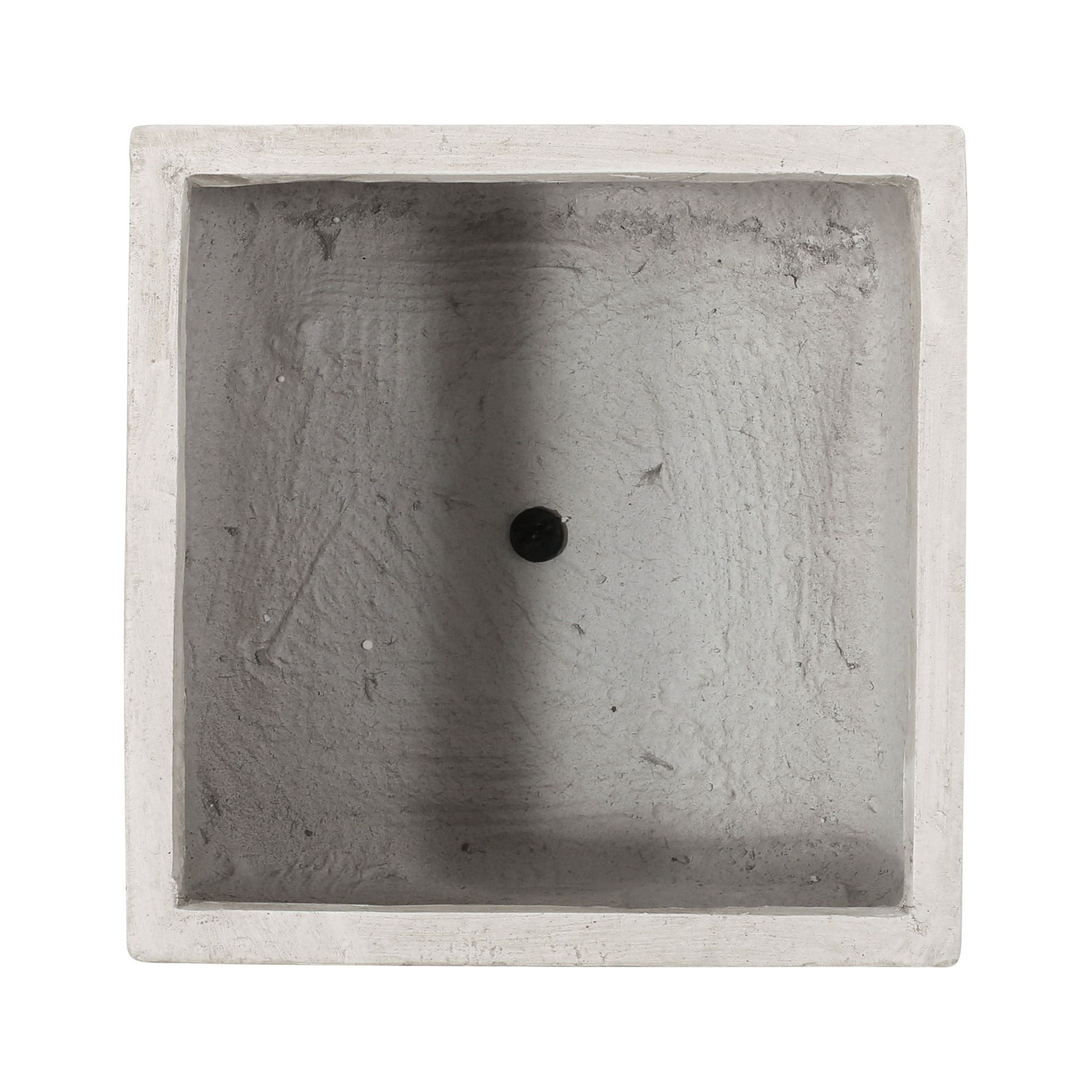 GDF Studio Fardeen Outdoor Modern Large Cast Stone Square Planter, White