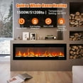 thumbnail image 6 of 90 inch Smart Electric Fireplace Heater - Recessed/Wall-Mounted, WiFi & Touch Screen Control, 12-Color Adjustable Flames, 750W/1500W Dual Heating with Timer, Log & Crystal Decor, 6 of 8