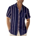 thumbnail image 2 of Hawaiian Shirt for Men Summer Short Sleeve Button Down Lapel Collar Floral Print Casual Beach Shirt Vacation Outfits, 2 of 6