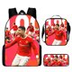 thumbnail image 1 of Conjunto de mochila infantil de 3 piezas con diseños de jugadores de fútbol para el colegio., 1 of 5