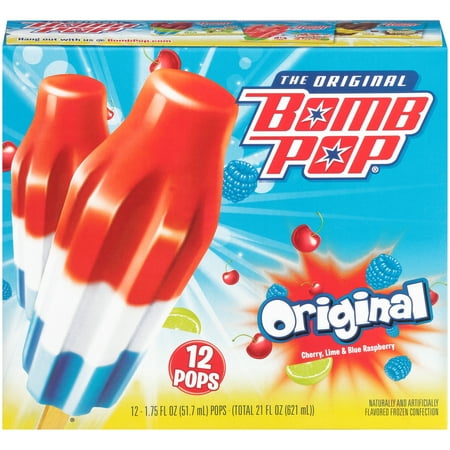 Bomb Pop Original  Cherry Lime Blue Raspberry 12 pk 1 