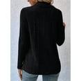 thumbnail image 3 of Women'S Draped Open Front Light-Weight Cardigan Tops Casual Long Sleeve Knit Outerwear Black XXL, 3 of 4