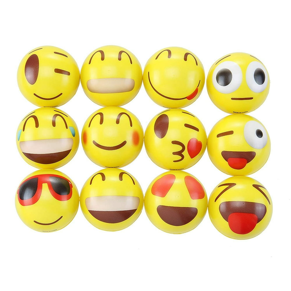 Totem World 24 Colorful Emoji Stress Balls Squishy, Squeezable Fidget