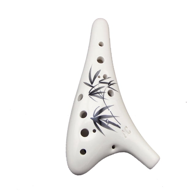 Ocarina de cerámica de 12 agujeros, idea de regalo pintada a mano para músico principiante, fácil de aprender 366