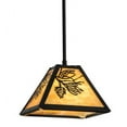 thumbnail image 2 of Meyda 150163 8 in. Square Winter Pine Mini Pendant, Textured Black & Ba, 2 of 5