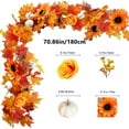 thumbnail image 2 of 5.9 ft Wedding Fireplace Mantel Wall Hanging Maple-Leaf Garlands Artificial Fall Vine Garland for Halloween Thanksgiving Christmas Decor, 2 of 6