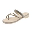 thumbnail image 1 of 2023 Verano Nuevas mujeres europeas y americanas Crystal Cross Flat Fashion Simple Sandalias cómodas Zapatos para mujeres Sandals38 Gao Jinjia LED, 1 of 2