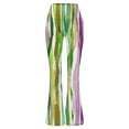 thumbnail image 3 of Women Pants Casual Work Clearance Mardi Bell Bottoms Purple Green Yellow High Waist Flare Streetwear Trousers, 3 of 4