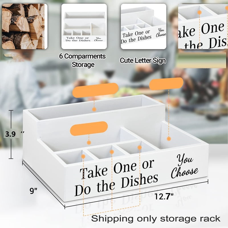 Paper Plate Holders for Kitchen Counter, Disposable Coffee Cup Dispenser Lid Holder ,Plate Organizer Box