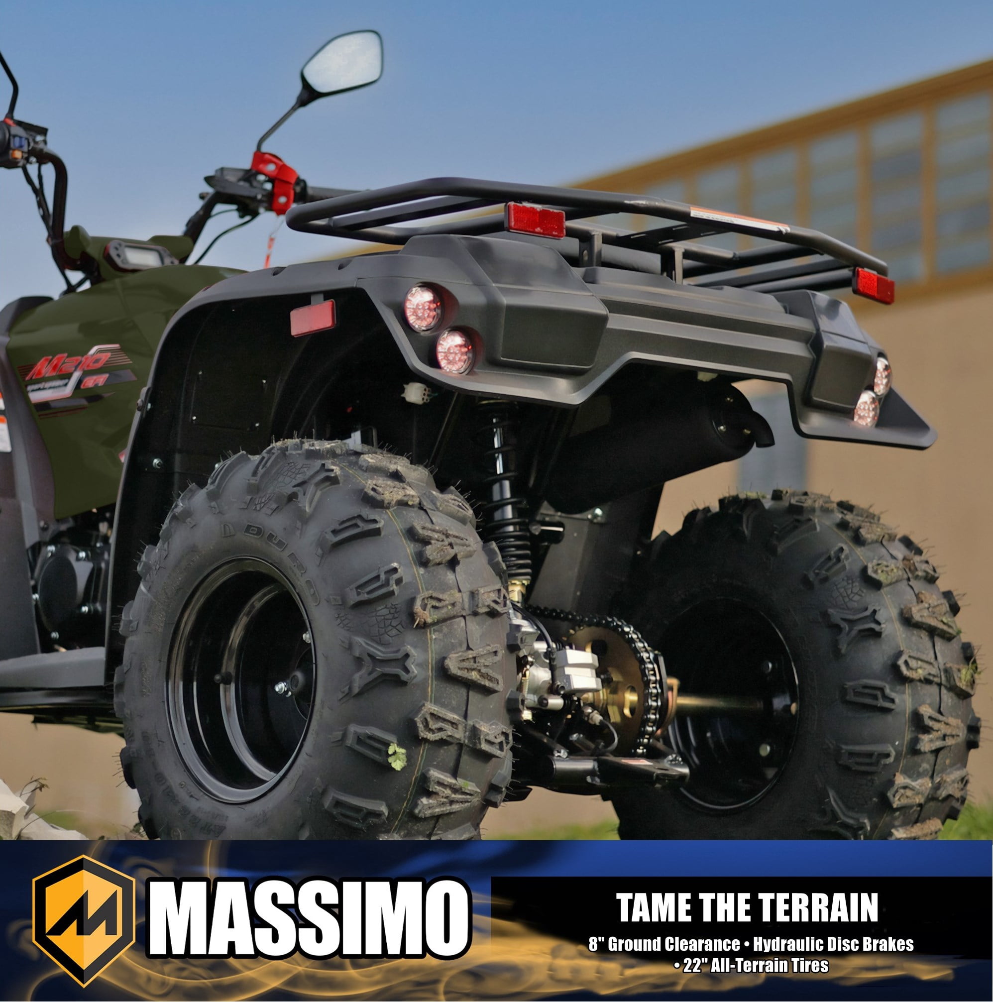 Massimo MSA210 Adult ATV 177cc Quad All-Terrain Vehicle - Green