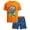 Neon Orange Dino, variant on Boys' Rashguard Set - Short Sleeve Swim Shirt and Bathing Suit Set (Size: 4-12)