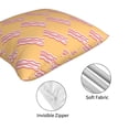thumbnail image 4 of Throw Pillow Covers, Twill Bacon Print Yellow Soft Square Pillow Cases with Invisible Zipper for Couch Bed Sofa, Farmhouse Fall Home Decor 12"x12", 4 of 7