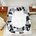 thumbnail image 5 of jejeloiu Geometric Waves Stripes Twin Sheet Sets,Geometric Lines Aesthetic Twin Fitted Sheet,Rgray White Black Flat Sheet For Girls Microfiber Bedroom Decor,3pcs, 5 of 7