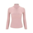 thumbnail image 4 of Uqiangy Casual Womens Long Sleeve T-Shirt Mock Neck Long Sleeve Mock Turtlenecklong Sleeve Y2k Tops For Women Mock Neck Top Mock Turtleneck Women Women’S Slim Fit Long Sleeve Solid T-Shirt One Size, 4 of 9