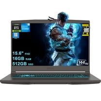 MSI Thin 15 Gaming Laptop 15.6" FHD IPS 144Hz Intel 8-core i5-13420H (Beats i7-12650H) 16GB RAM 512GB SSD GeForce RTX 4060 USB-C Backlit Win11Pro w/ICP Hub