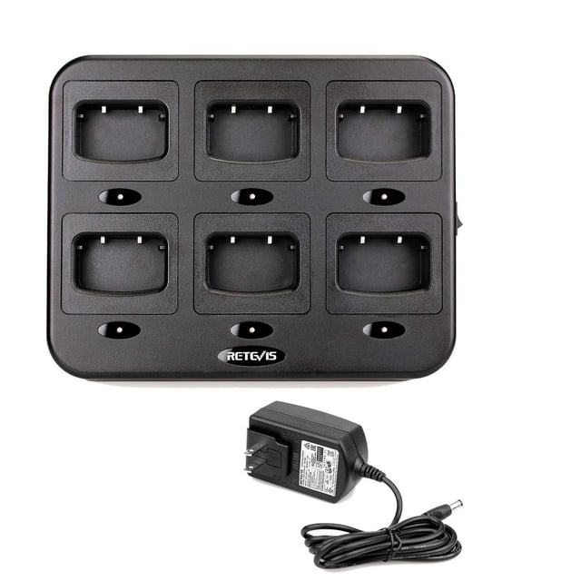 Cargador de seis vías Retevis compatible con H-777, BF-888S, BF-8