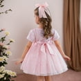 thumbnail image 4 of HAYIMI Child Sparkly Dress For Girls O-Neck Summer Party Pageant Gown With Glitter Layered Skirt For Comfort Special Occasion Back To School Swing Flowy Kids Sundress, 4 of 7