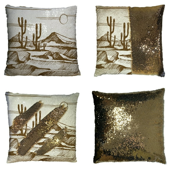 ECZJNT Landscape with cactus on the of mountains Pillow Case Home Decor Cushion Cover 16x16 Inch