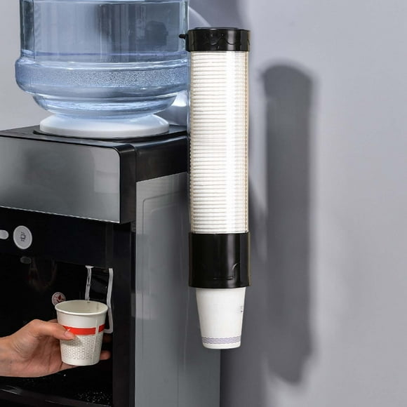 FloHua Cup Dispenser, Wall Mount Water Cooler Cup Dispenser fits 4-7 oz Disposable Paper and Plastic Cups, Pull Type Cup Holder for Bathroom, Office, Break Room, Gym Party Supplies 70 Cups