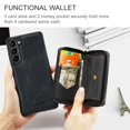 thumbnail image 4 of SaniMore Case for Samsung Galaxy A54 5G 6.4" 2023, PU Leather Case Detachable Magnetic Zipper Wallet Card Slots Kickstand Wireless Charging Anti-drop Shockproof 360°Protection Case, Black, 4 of 7