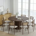 thumbnail image 2 of MAYEERTY 60" Round Dining Tables Mid-Century Kitchen Table for Dining Room, Walnut, 2 of 9