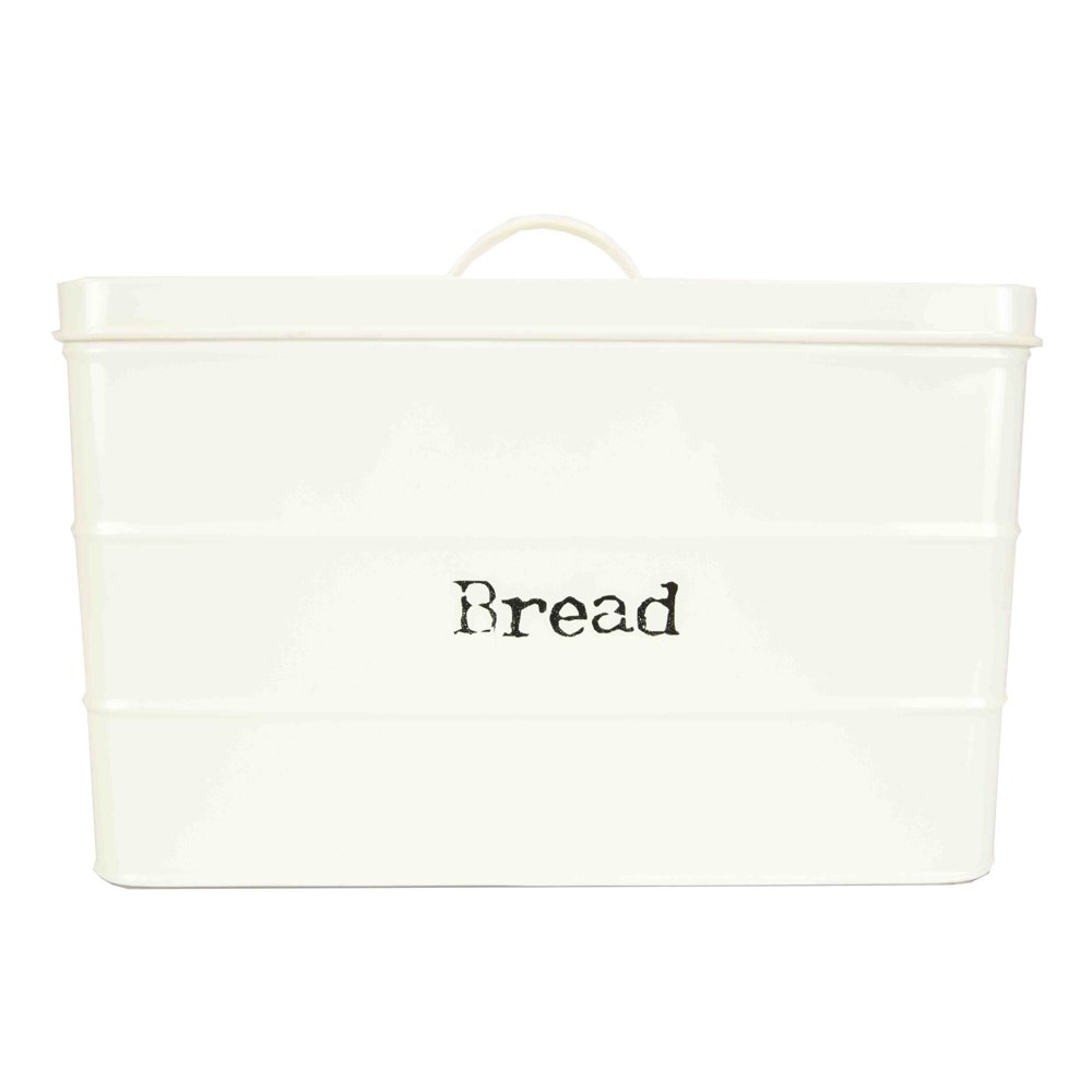 Home Basics Tin Bread Box, Ivory