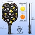 thumbnail image 3 of Pickleball Paddles Set,Pioneer Flower Floral Print Pattern Fiberglass Surface Pickleball Racket Set with 2 Indoor Outdoor Pickleball Balls and Pickleball Bag,Pickle-ball Equipment, 3 of 6