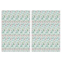 2 Pcs Funny Kitchen Towels,Light Blue Christmas Tree Pattern Microfiber Dish Towels,Kitchen Tea Towels,Kitchen Towel Set (18" X 26")