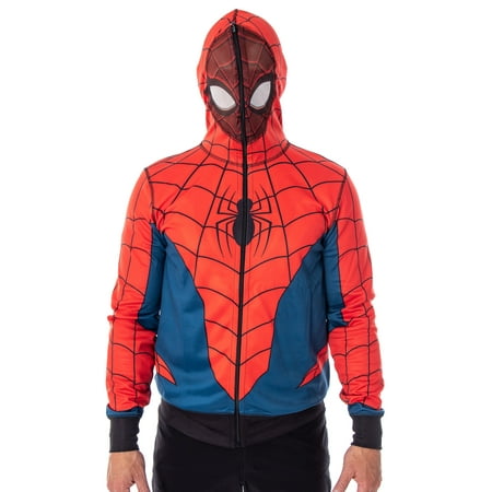 Marvel Men's I Am Spiderman Miles Morales Reversible Costume Full-Zip Hoodie