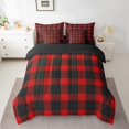 thumbnail image 2 of Christmas Plaids Bed in a Bag King Size 7 Pieces,Red Black Buffallo Check Gingham King Comforter Set Reversible,Xmas Bedding Sets All Season with Comforter, Sheets, Pillowcases & Shams, 2 of 5