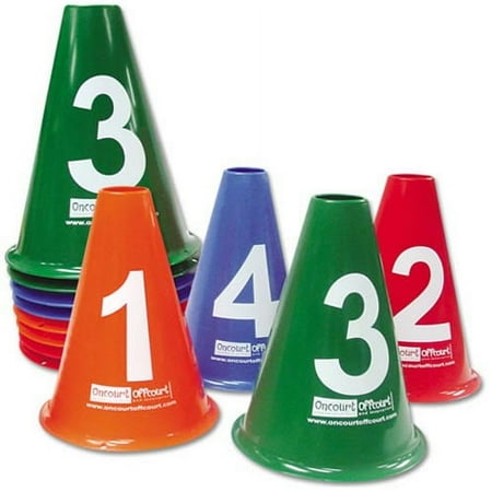 OnCourt OffCourt Numbered Cones - 2 Sets of Cones Numbered 1 to 4